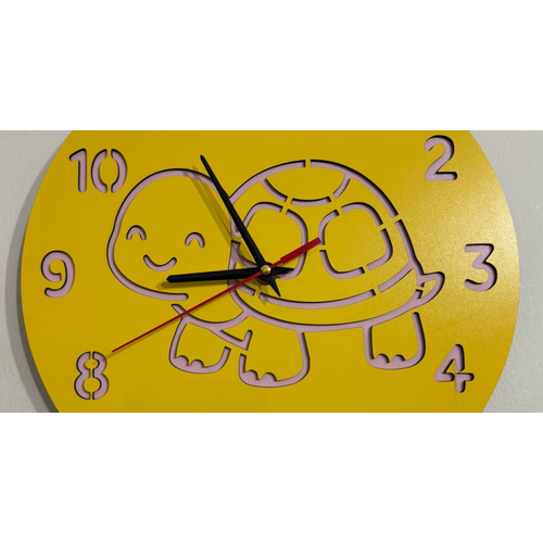 PELNCE KIDS - Kaplumbaa Temal Ahap ocuk Duvar Saati - 30 cm