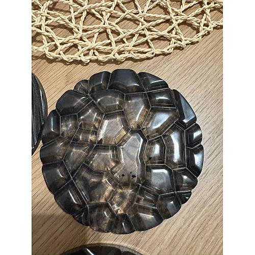Epoksi Reine Bardak Altl - 4'l Takm - Siyah - ap: 12 cm