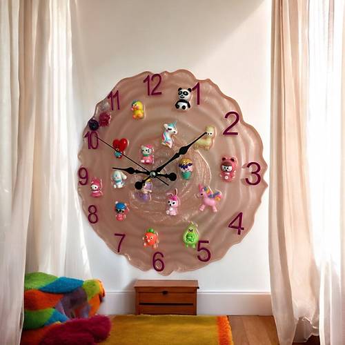 Epoksi Reine Duvar Saati - ocuk Odas - ap : 30 cm