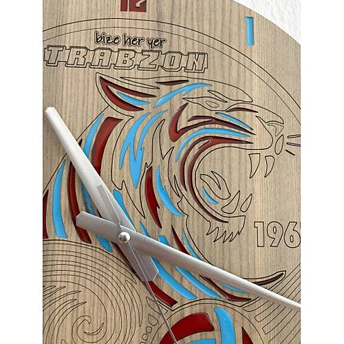 PELNCE - Trabzon Taraftar Temal Ahap Duvar Saati (Kaplan & Karadeniz Frtnas) - 40 cm