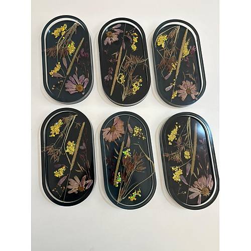 PELNCE - El Yapm 6'l Epoksi Sunumluk - Kurutulmu iekli Versiyon II - Ebatlar: 17,5 x 9,5 cm