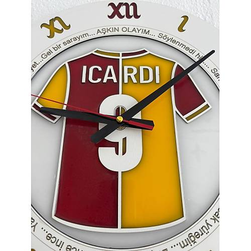 PELNCE - Icardi Akn Olaym - Taraftar Duvar Saati (Ahap & Epoksi) - 40 cm
