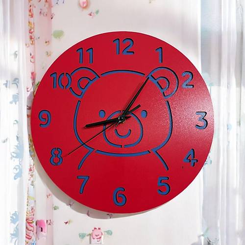 PELNCE KIDS - Ayck Temal Ahap ocuk Duvar Saati - 30 cm