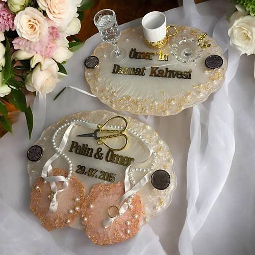 Nian ve Damat Kahvesi Tepsisi - Eni: 36 cm Boyu: 25 cm