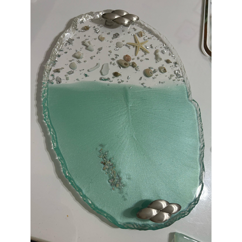 Epoksi Reine Tepsi - Denizin Ruhu 01  - Ebat 24 cm x 34 cm