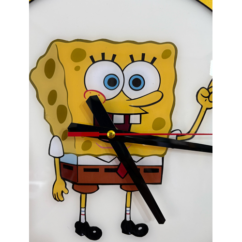 PELNCE KIDS ? Snger Bob Kare Pantolon Temal Ahap Epoksi ocuk Odas Duvar Saati - 40 cm