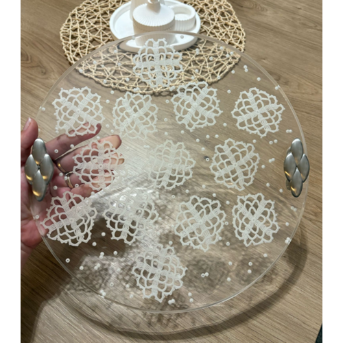 Epoksi Reine Nian Tepsisi - Para Dantel ve ncili - Gm Kulp -  ap: 30 cm