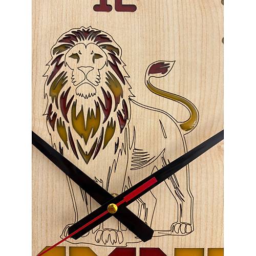 PELNCE - Aslan Figrl 1905 - Taraftar Duvar Saati (Ahap & Epoksi) - 40 cm