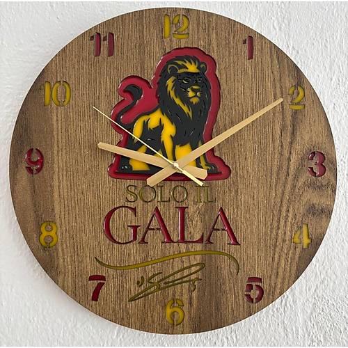 PELNCE - Osimhen Solo Il Gala mzal Ahap Renk - Taraftar Duvar Saati (Ahap & Epoksi) - 40 cm