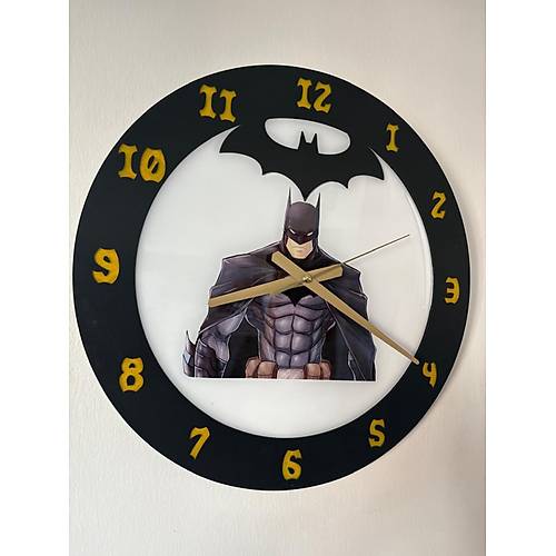PELNCE KIDS - Batman Temal Ahap ocuk Odas Duvar Saati - 40 cm