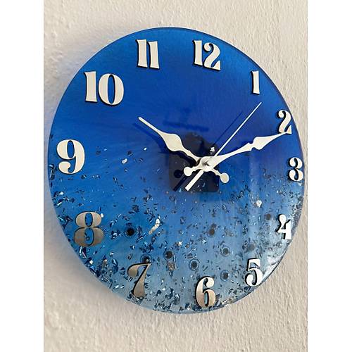 PELNCE - Nazar Boncuu Temal Epoksi Duvar Saati (zel Tasarm - Tek retim) - 30 cm