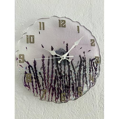 PELNCE - Mor iek Detayl effaf Epoksi Duvar Saati - 33 cm