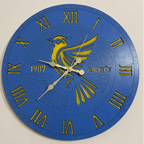 Ahap zeri Epoksi Reine Kaplamal - Taraftar Duvar Saati - Fenerbahe Kanarya Lacivert - 40 cm