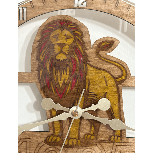 Ahap Duvar Saati - Taraftar, Aslan 1905 - Epoksi Reine Kaplamal - 30 cm