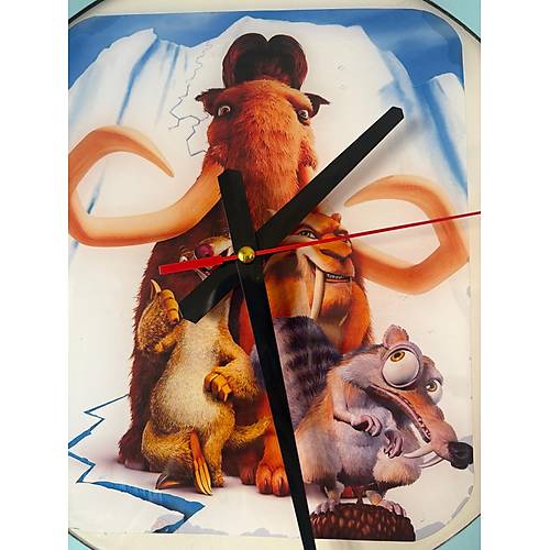 PELNCE KIDS - Buz Devri Temal Ahap ocuk Odas Duvar Saati - 40 cm