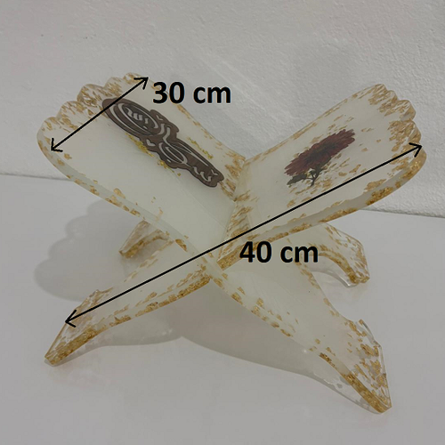 effaf Epoksi Reine iekli ve Yaz Motifli Kelebek Rahle (zel Tasarm - Tek retim) - 40x30 cm