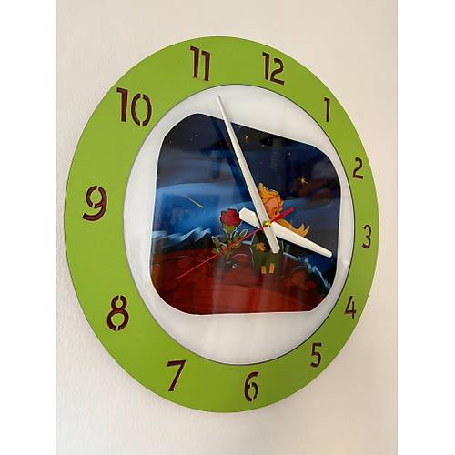 PELNCE KIDS - Kk Prens Temal ocuk Odas Duvar Saati - 40 cm