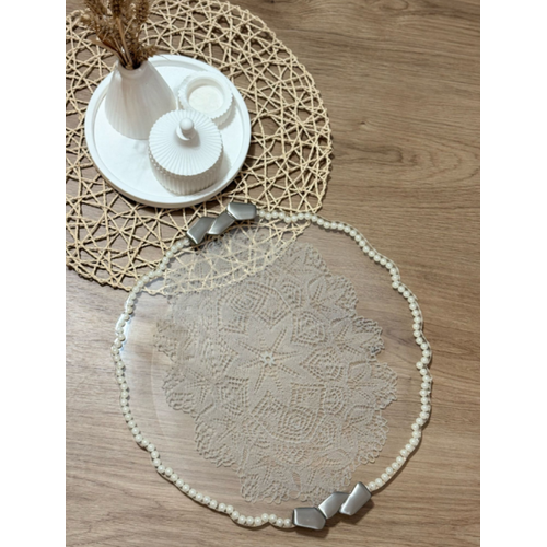 Epoksi Reine Nian Tepsisi - Dantel ve ncili - ap: 33 cm