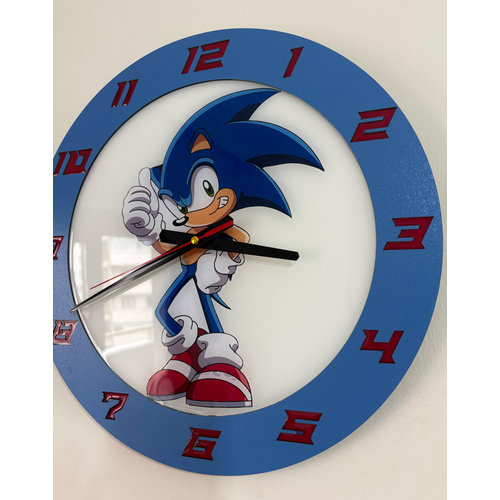 PELNCE KIDS ? Kirpi Sonic (The Hedgehog) Sonic 3 Temal Ahap ocuk Odas Duvar Saati ? 40 cm