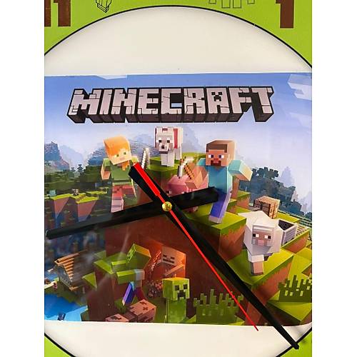 PELNCE KIDS - Minecraft Temal ocuk Odas Duvar Saati - 40 cm