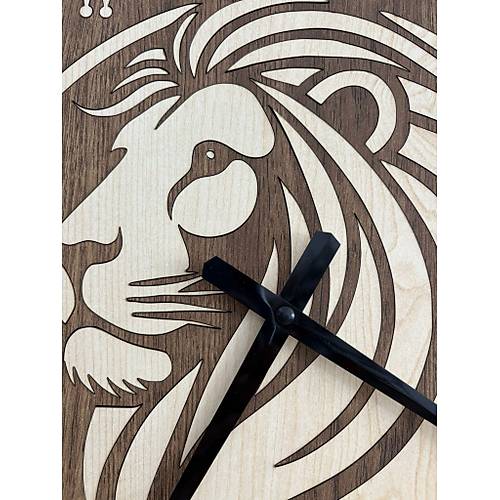 Safari Serisi - Aslan - Ahap Duvar Saati - 40 cm