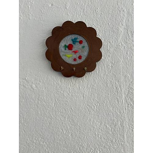 PELNCE - Ku Figrl Renkli  - Epoksi Ahap Anahtar Askl (Tek rn) - ap: 18 cm