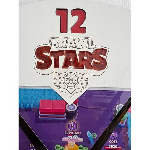 PELNCE KIDS - Brawl Stars Ekran Temal - ocuk Odas Duvar Saati - 40 cm (Ahap ve  Epoksi)