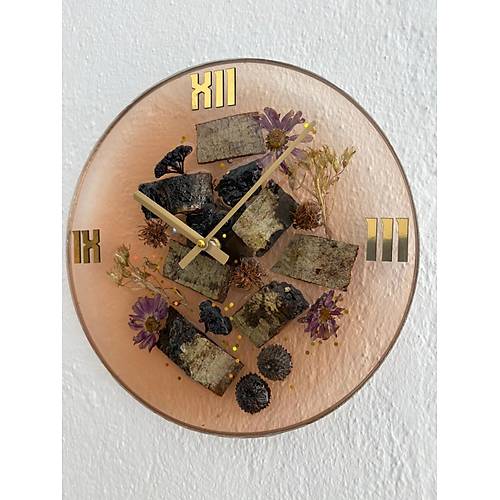 PELNCE - Doal Aa Kabuklu Epoksi Duvar Saati (zel Tasarm - Tek retim - Versiyon VI) - 30 cm