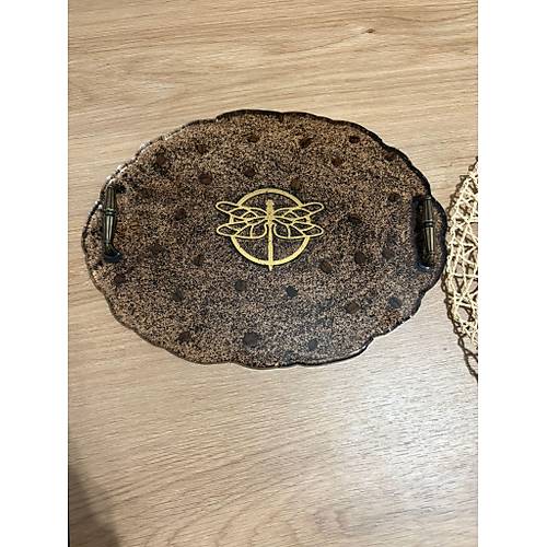 Kahve ekirdekli Epoksi Reine Tepsi - Yusufcuk Bcei Figrl - En Boy : 33 x 25 cm