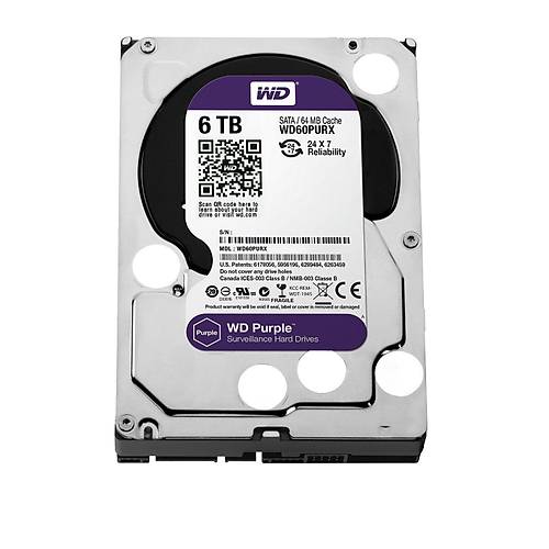 WD WD60PURX 6TB Sata 3.0 64MB PURPLE 3.5" GVENLK HDD