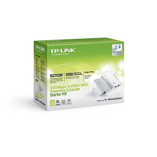 TP-LINK TL-WPA4220KIT 300Mbps 300M Mesafeli 2xLAN Port Powerline Adaptr