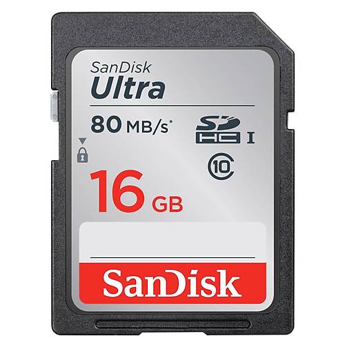 SANDISK SDSDUNC-016G-GN6IN 16GB Ultra SDHC 80MB Class 10 UHS I SD-MMC Kart