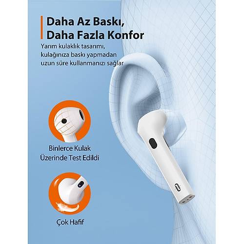 TAOTRONICS TT-BH096-WHT TWS Yar Kulak i Kulaklk Beyaz