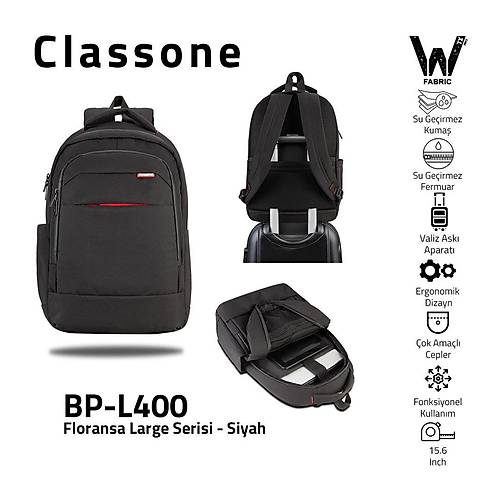 CLASSONE BP-L400 Floransa Large Srt antas 15.6"-SYAH