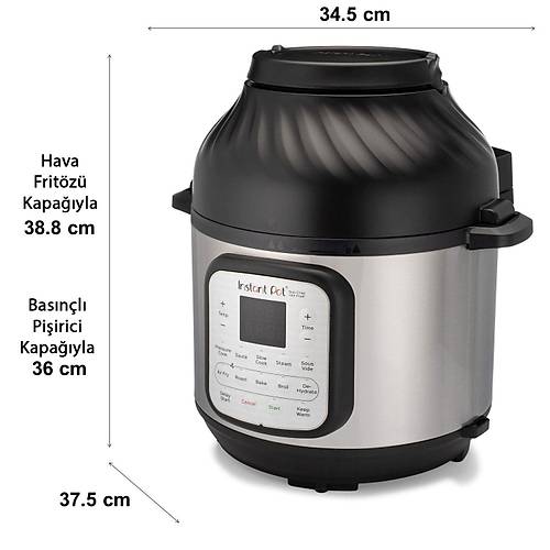 INSTANT 140-0042-01-EU Duo Crisp 8 11' Bir Arada 7.6 Litre Basnl Piirici-Hava Fritz