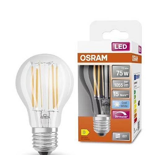 OSRAM 4058075434967 LED Flament Dim 7.8W Krk Beyaz Ik E27