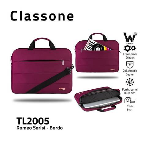 CLASSONE TL2005 Romeo Serisi 15.6 inch uyumlu -Bordo