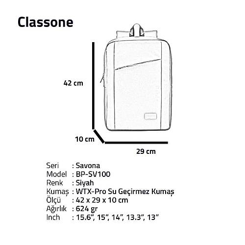 CLASSONE BP-SV100 Savona Serisi 15.6 Srt Noteboo