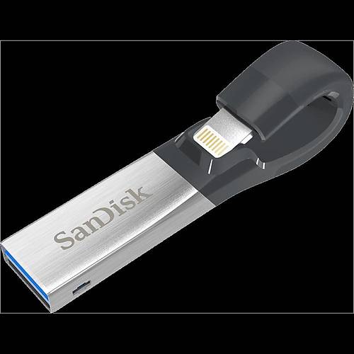 SANDISK SDIX30C-016G-GN6NN 16GB IOS Ixpand USB3.0 Siyah Metalik Gri USB Bellek