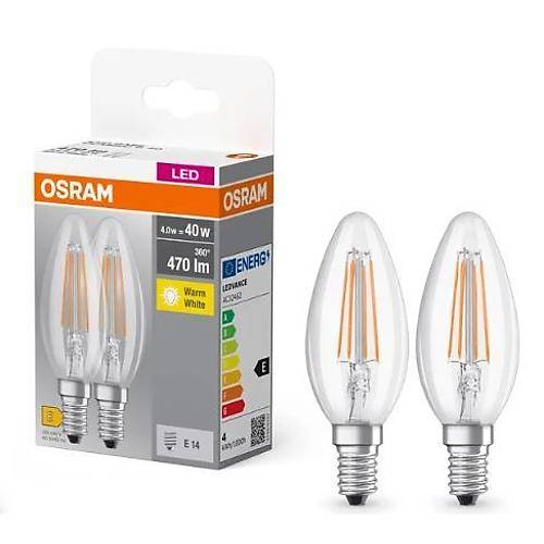 OSRAM 4099854090226 LED Flament 4W Sar Ik E27 2'Li