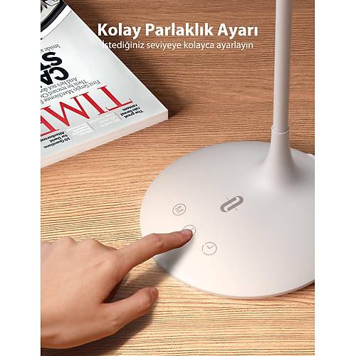 TAOTRONICS TT-DL1004-W ESNEK PARLAKLIK AYARLI 3 RENK LED BEYAZ MASA LAMBASI