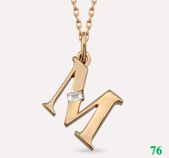 Pırlantalı Rosegold  M Harf Kolye