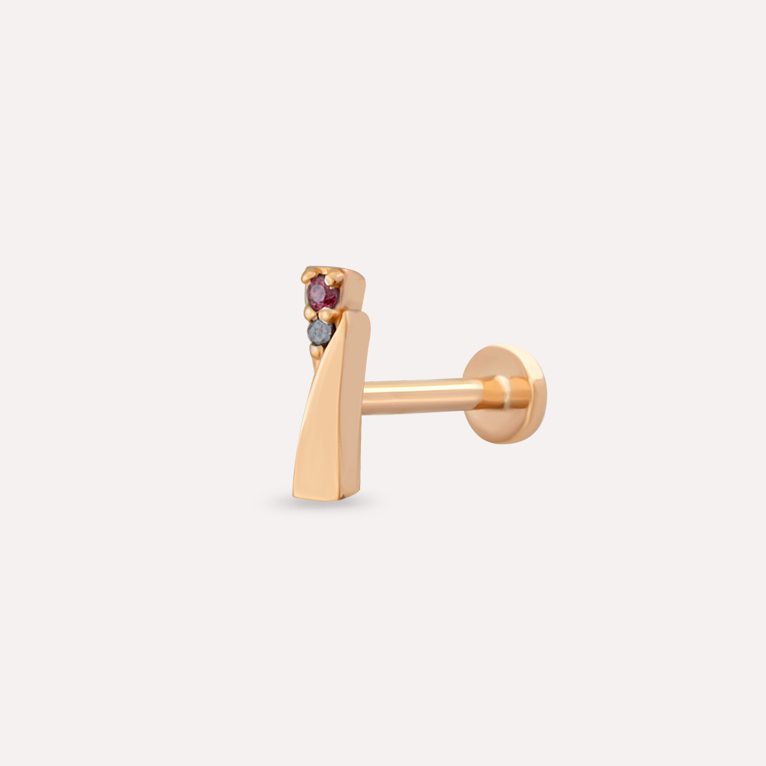 Yakut Safir Taşlı Minimal Piercing