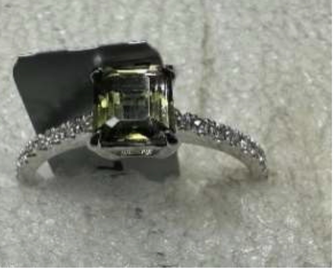 Spinel Yeşil - Pırlanta Erkek Yüzük