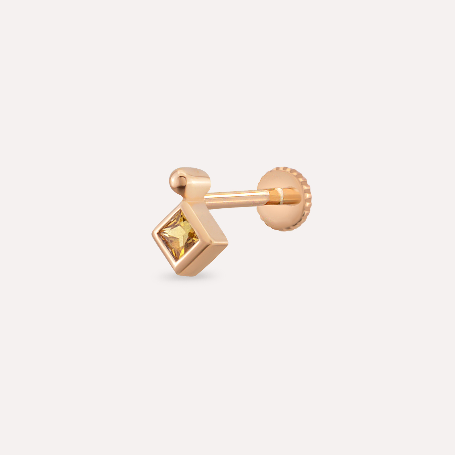 Sarı Safir Pırlanta Piercing