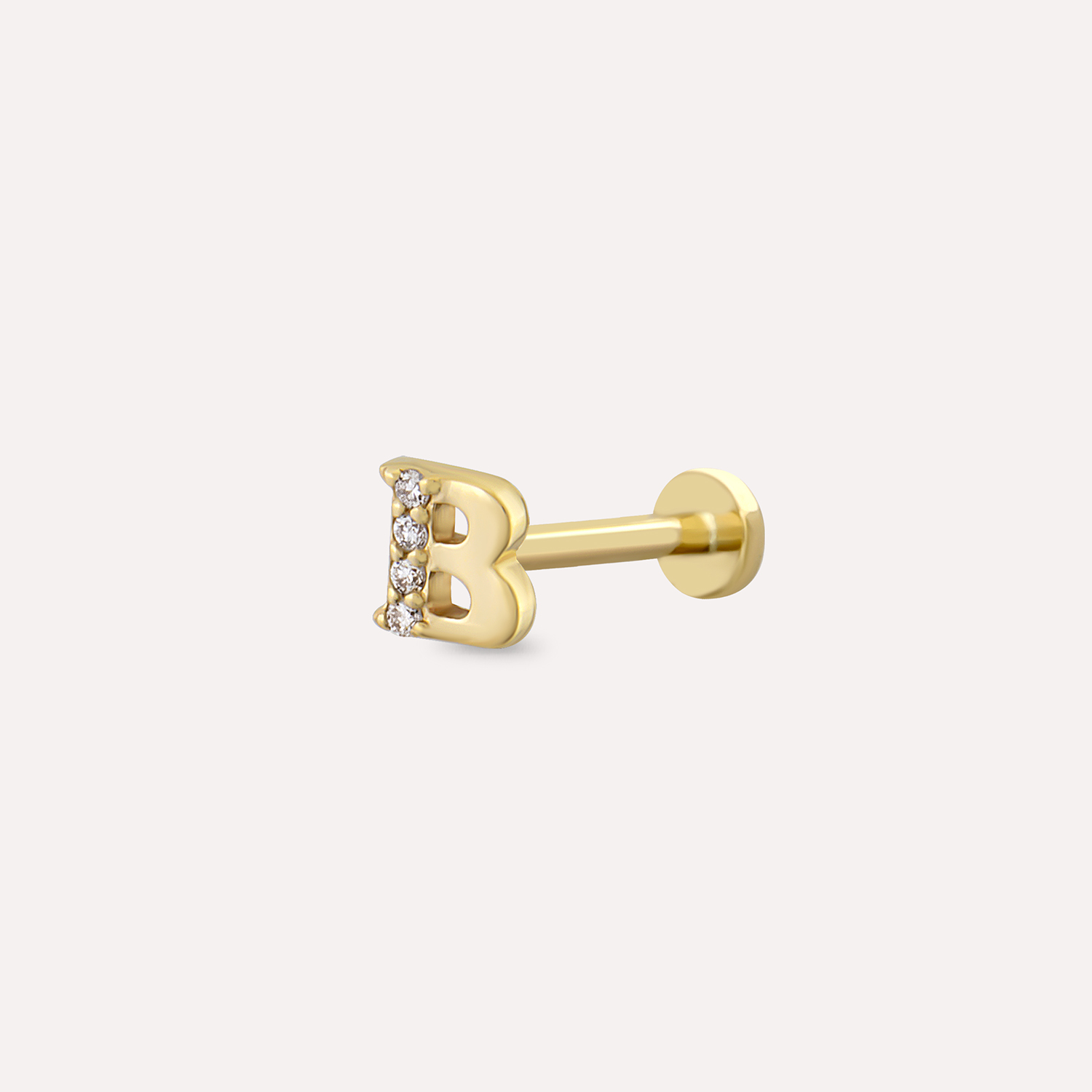 B Harf Pırlanta Piercing