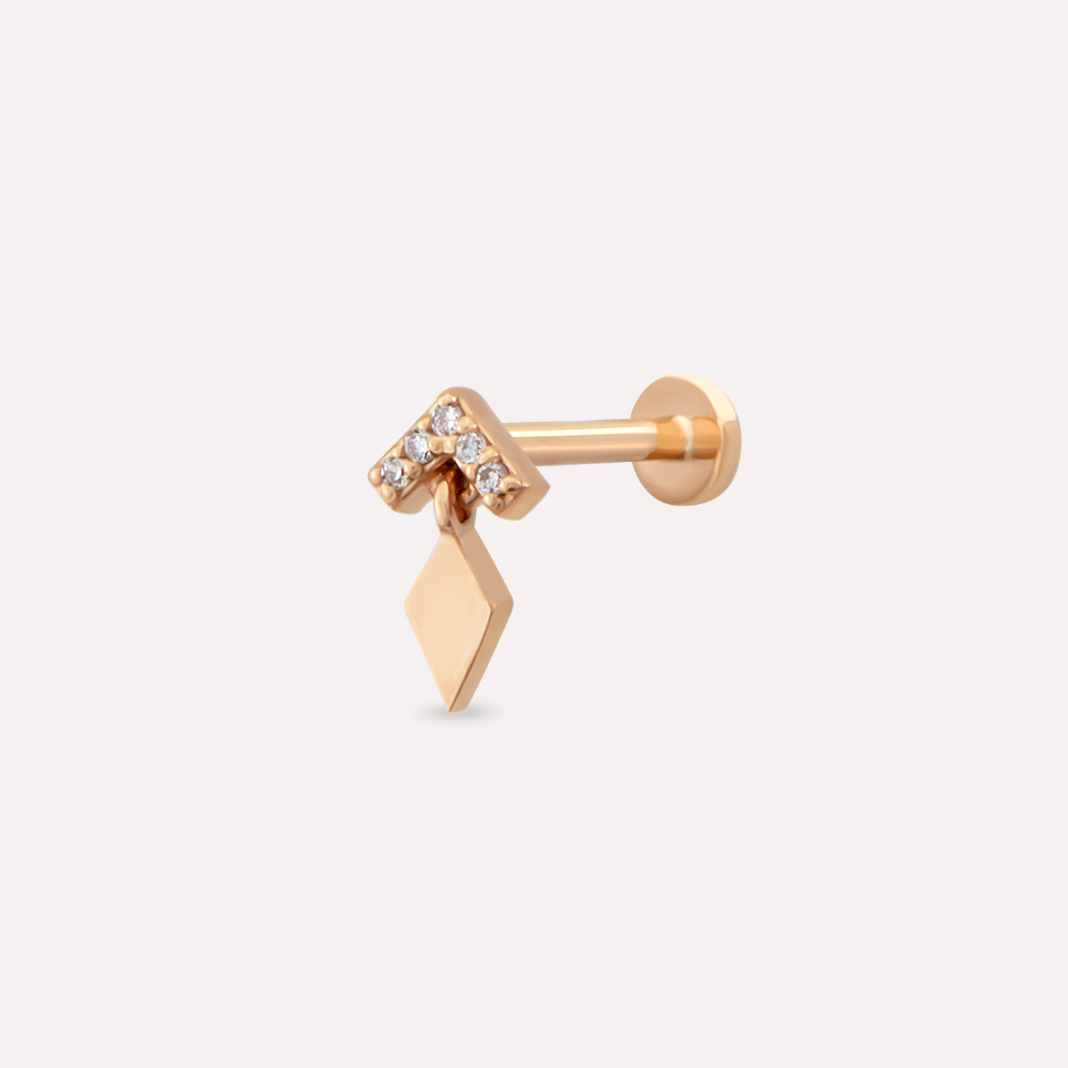 Arrow Pırlanta Gold Piercing