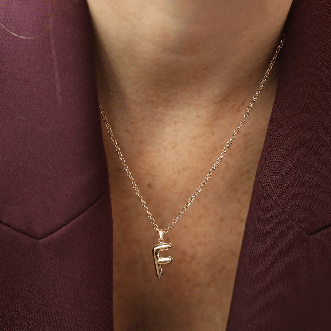 F Harf Altın Kolye Ucu Charm