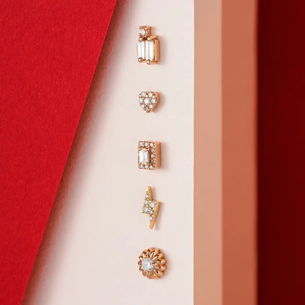 Pırlantalı Kalp Piercing Küpe