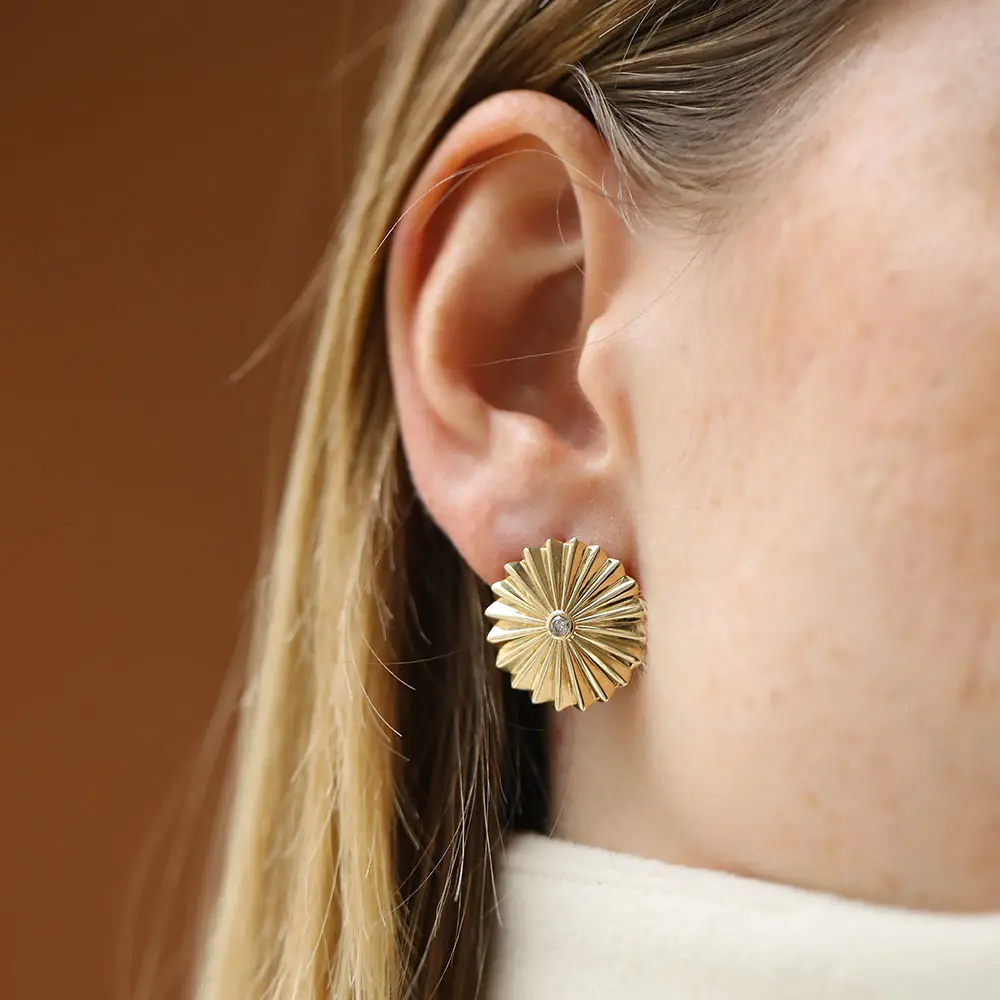Gold Fan Küpe